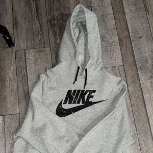 Nike Heather Gray Hoodie with Black Logo